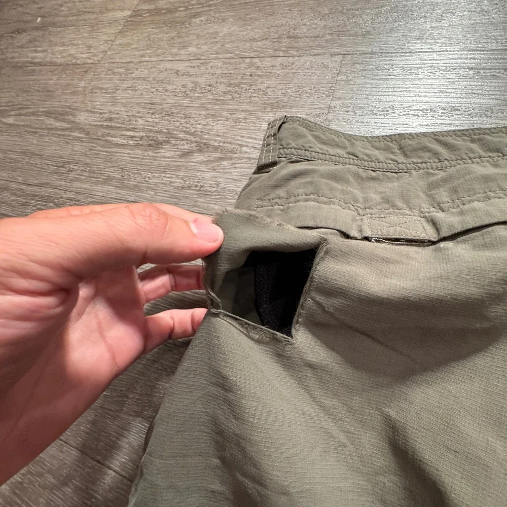 The North Face Convertible Pants Mens 34 Green Nylon Hiking Paramount Peak 34x32